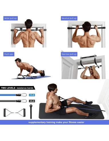 Barra de Dominadas Ally Peaks para Puerta - Acero 200 kg