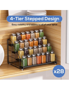 Organizador de Especias GIGIFTREE 4 Niveles Ajustable Negro 2