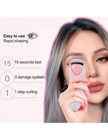 Rizador de Pestañas Eléctrico Portátil Whybraw Rosa
