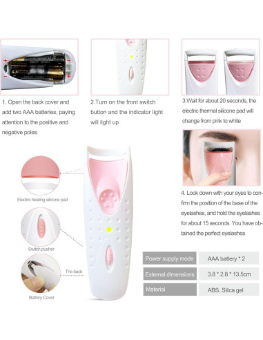 Rizador de Pestañas Eléctrico Portátil Whybraw Rosa