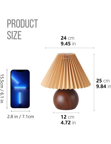 Lámpara de Mesa Pequeña Wyman TL030W Moderna 25cm Marrón