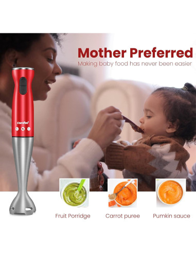 Batidora de Inmersión COMFEE' 200W 2 Velocidades 600ml Roja