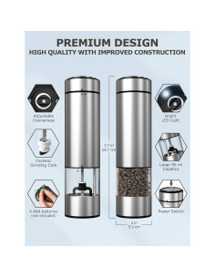 Molinillo Eléctrico de Sal y Pimienta Innhom 1 Paquete Acero Inoxidable 2