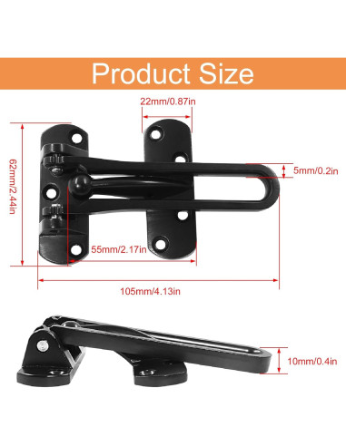 Cerradura de Seguridad Auvotuis con Barra Oscilante Negra