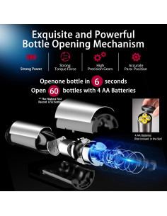 Juego de abridor de vino eléctrico Oaklete 5 en 1 acero inoxidable 2