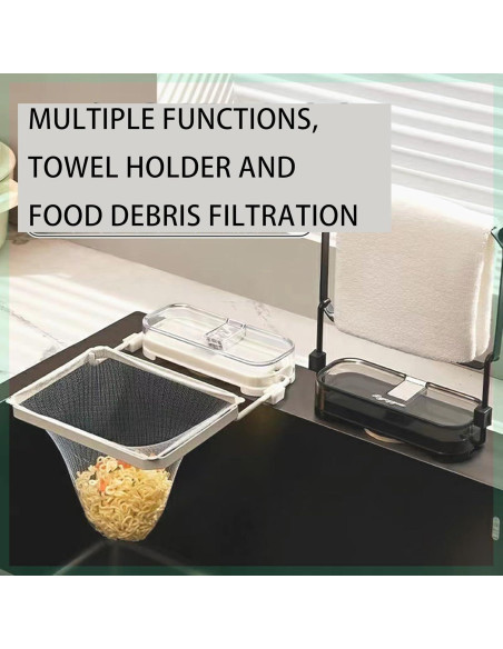 Colador de Fregadero Plegable OEYEWOW con Ventosa y 50 Bolsas