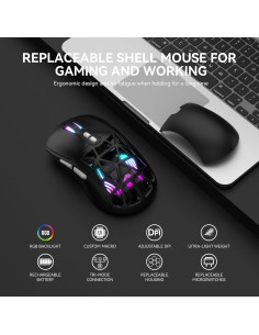 Ratón Gaming Inalámbrico FD M02 RGB Recargable 10000 DPI 2