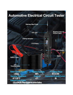 Probador de Circuito DC Zzxker 6-24V con Pantalla LCD y Linterna 2