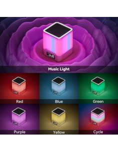 Reloj Despertador Bluetooth Vicsoon con Luz Nocturna RGB 2