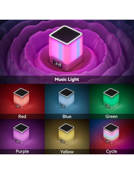 Reloj Despertador Bluetooth Vicsoon con Luz Nocturna RGB