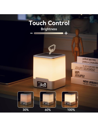 Reloj Despertador Bluetooth Vicsoon con Luz Nocturna RGB