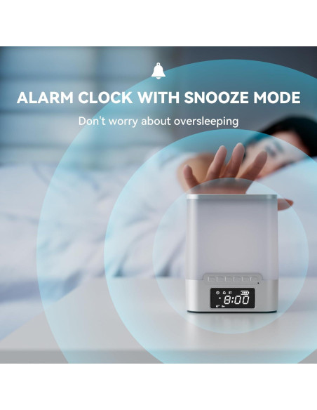Reloj Despertador Bluetooth Vicsoon con Luz Nocturna RGB