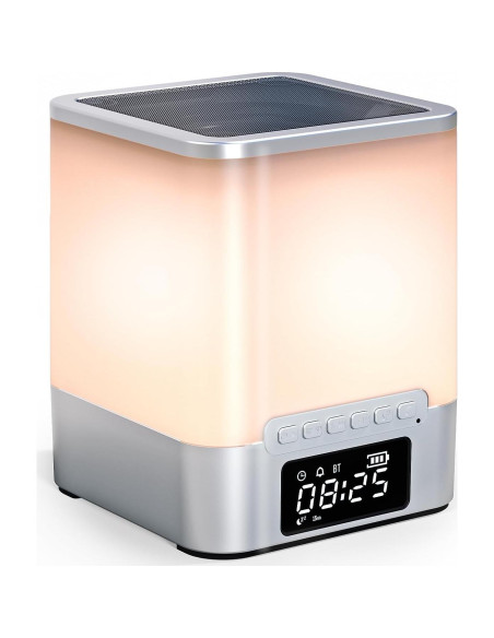 Reloj Despertador Bluetooth Vicsoon con Luz Nocturna RGB