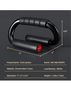 Barras de Flexiones KitchLife AIR-ONE SPORTS con Agarre Antideslizante 2