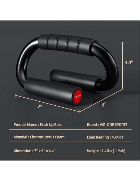 Barras de Flexiones KitchLife AIR-ONE SPORTS con Agarre Antideslizante