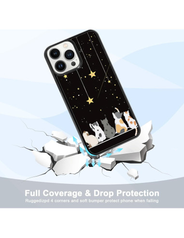 Funda para iPhone 15 Pro Max Onemiliayears Gato Negro Antideslizante