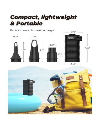 Bomba de aire eléctrica Dr.meter 6000mAh portátil inflador