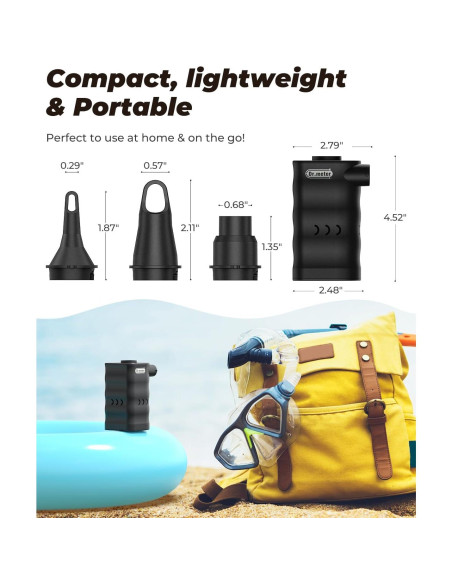 Bomba de aire eléctrica Dr.meter 6000mAh portátil inflador