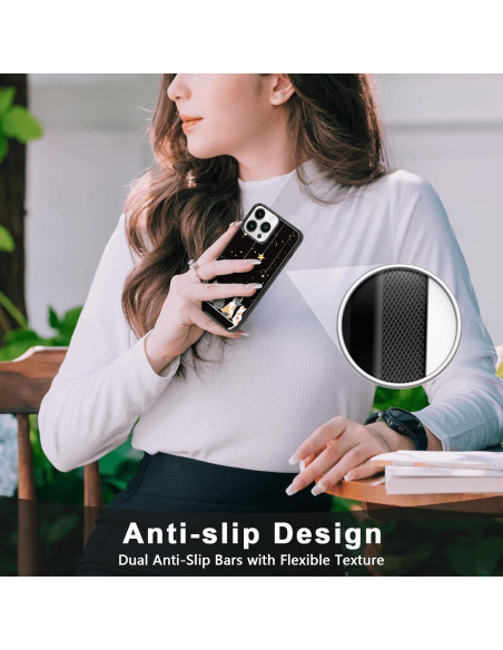 Funda para iPhone 15 Pro Max Onemiliayears Gato Negro Antideslizante