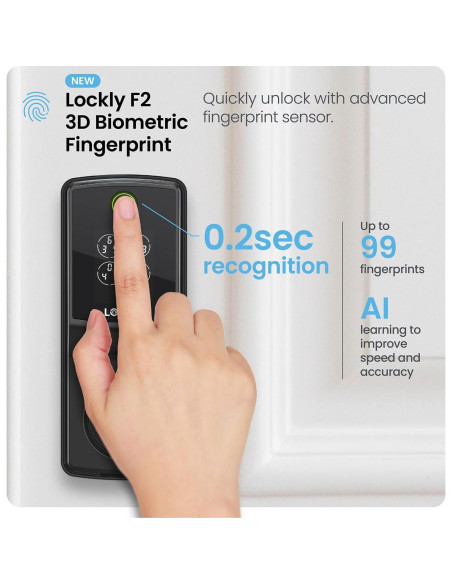 Cerradura Inteligente Lockly Secure Pro 2025 - Huella Dactilar, Wi-Fi