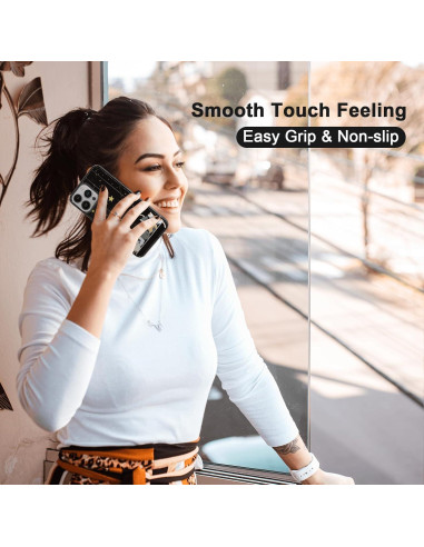 Funda para iPhone 15 Pro Max Onemiliayears Gato Negro Antideslizante