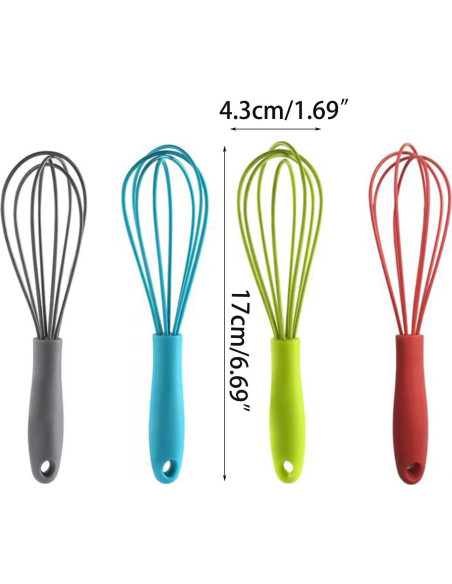 Batidor de Huevos de Silicona Caralin Gris 17x4.3cm