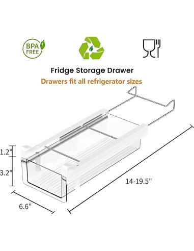 Organizador de Refrigerador Vacane M - Cajón Plástico Transparente