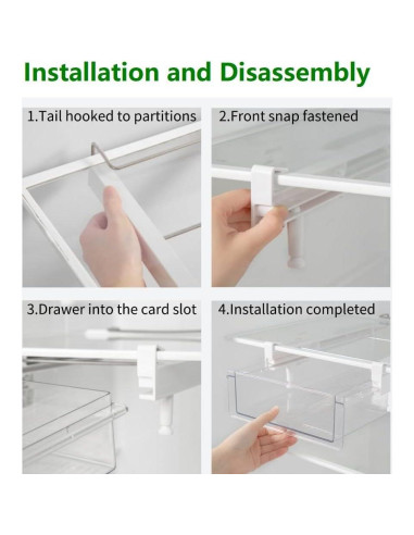 Organizador de Refrigerador Vacane M - Cajón Plástico Transparente