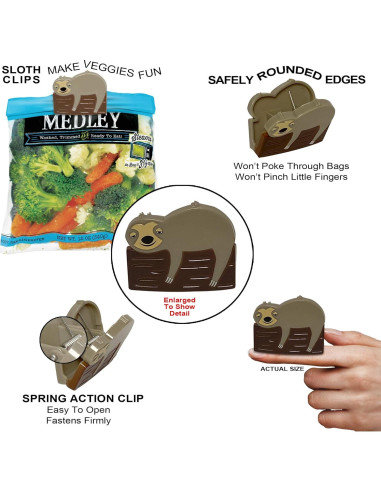 Clips para bolsas de alimentos Brothers Bench - 6 perezosos