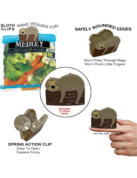 Clips para bolsas de alimentos Brothers Bench - 6 perezosos