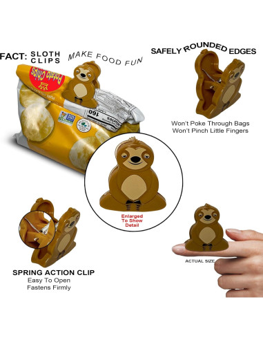 Clips para bolsas de alimentos Brothers Bench - 6 perezosos