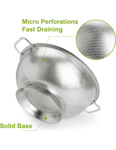 Colador de Acero Inoxidable Gulex 3QT Apto para Lavavajillas