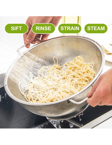 Colador de Acero Inoxidable Gulex 3QT Apto para Lavavajillas