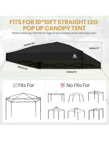 Cubierta de Toldo Leader Accessories 10x10m Impermeable UV50+