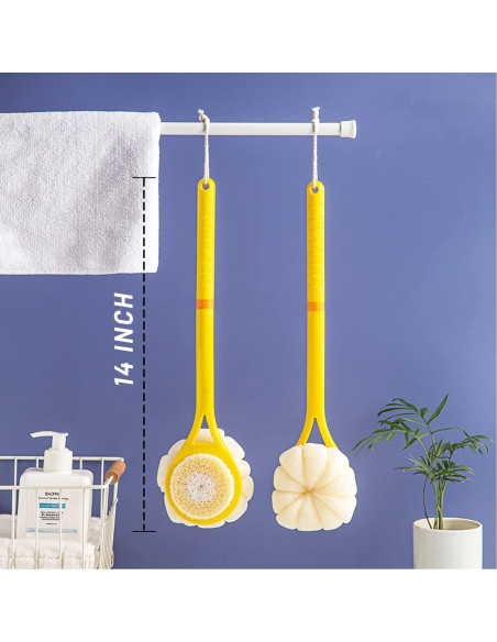 Cepillo de Ducha HONOMA con Lufa y Cerdas Suaves 35.56 cm