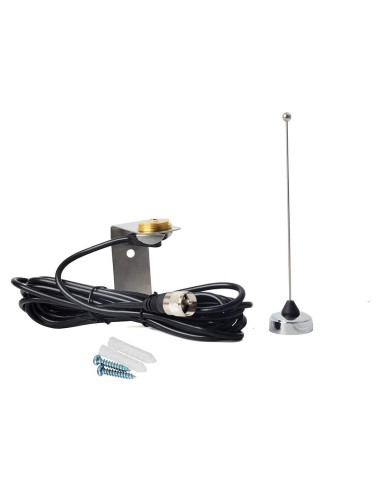 Antena UHF HYS 70cm NMO 400-470MHz con Soporte Acero Inoxidable