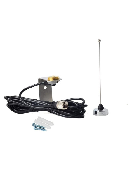 Antena UHF HYS 70cm NMO 400-470MHz con Soporte Acero Inoxidable