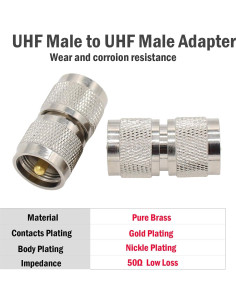 Conector Coaxial UHF Macho PL259 Paquete de 4 - exgoofit 2