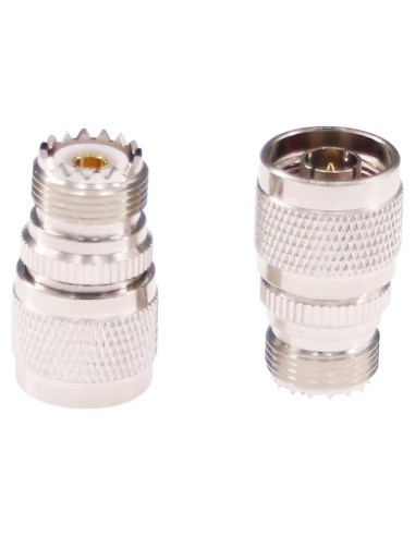 Adaptador RF N Macho a UHF Hembra SO239 2pcs Cobre Niquelado