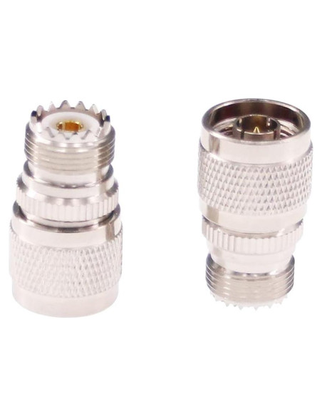 Adaptador RF N Macho a UHF Hembra SO239 2pcs Cobre Niquelado
