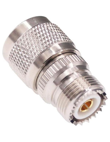 Adaptador RF N Macho a UHF Hembra SO239 2pcs Cobre Niquelado