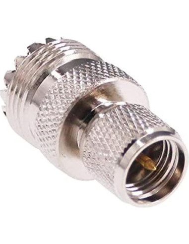 Adaptador Coaxial RF Mini-UHF PL259 a UHF SO239 - 2 Pcs
