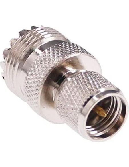 Adaptador Coaxial RF Mini-UHF PL259 a UHF SO239 - 2 Pcs