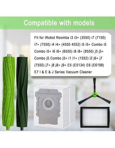 Repuestos iRobot Roomba MalhSlix: 2 Cepillos, 6 Filtros, 6 Bolsas
