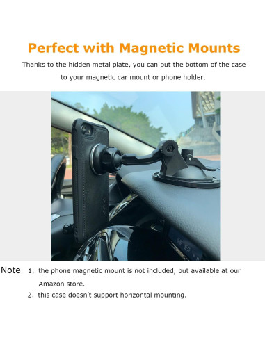 Funda Molzar MAG para iPhone SE 2022/2020/8/7/6s/6, Negra