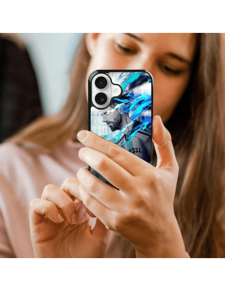 Funda de teléfono Cool Soccer Messi para iPhone 16, negra