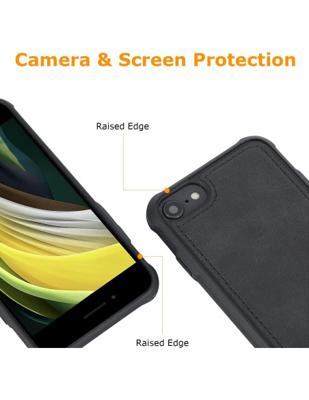 Funda Molzar MAG para iPhone SE 2022/2020/8/7/6s/6, Negra