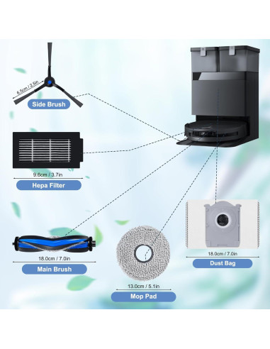 Kit de Accesorios para Aspiradora Robot Jegehoyo T50 Pro