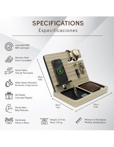 Organizador de Escritorio Namore ORG01 - Soporte para Teléfono y Carga