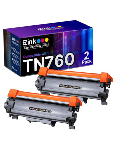 Cartuchos de tóner E-Z Ink TN760 compatibles para Brother - 2 unidades